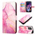 Moto G Stylus 5G 2024 PT003 Marble Pattern Flip Leather Phone Case - Pink Purple Gold