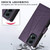 Moto G Stylus 5G 2024 PU Genuine Leather Texture Embossed Line Phone Case - Purple