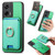 Moto G Stylus 5G 2024 Retro Cross Leather Ring Vertical Insert Card Bag MagSafe Phone Case - Green