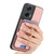 Moto G Stylus 5G 2024 Retro Cross Leather Ring Vertical Insert Card Bag MagSafe Phone Case - Pink
