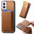 Moto G Stylus 5G 2024 Retro Magsafe Card Bag PU Back Cover Phone Case - Brown