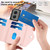 Moto G Stylus 5G 2024 Rhombic Texture Card Bag RFID Phone Case with Long Lanyard - Rose Gold