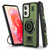 Moto G Stylus 5G 2024 Ring Holder Carbon Fiber PC Hybrid TPU Phone Case - Army Green