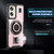 Moto G Stylus 5G 2024 Ring Holder Carbon Fiber PC Hybrid TPU Phone Case - Rose Gold