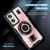 Moto G Stylus 5G 2024 Ring Holder Carbon Fiber PC Hybrid TPU Phone Case - Rose Gold
