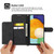 Moto G Stylus 5G 2024 Skin Feel Flowers Embossed Wallet Leather Phone Case - Black