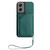 Moto G Stylus 5G 2024 Skin Feel Four Card Slots Phone Case with Wrist Strap - Green