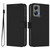 Moto G Stylus 5G 2024 Skin Feel Solid Color Leather Phone Case with Lanyard - Black