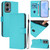 Moto G Stylus 5G 2024 Skin Feel Solid Color Leather Phone Case with Lanyard - Lake Blue