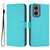 Moto G Stylus 5G 2024 Skin Feel Solid Color Leather Phone Case with Lanyard - Lake Blue