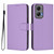 Moto G Stylus 5G 2024 Skin Feel Solid Color Leather Phone Case with Lanyard - Lavender Purple