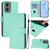 Moto G Stylus 5G 2024 Skin Feel Solid Color Leather Phone Case with Lanyard - Mint Green