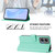 Moto G Stylus 5G 2024 Skin Feel Solid Color Leather Phone Case with Lanyard - Mint Green