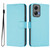 Moto G Stylus 5G 2024 Skin Feel Solid Color Leather Phone Case with Lanyard - Sky Blue
