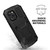 iPhone 12 / 12 Pro R-JUST Shockproof Water-resistant Dust-proof Metal + Silicone Protective Case with Holder - Black