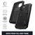 iPhone 12 / 12 Pro R-JUST Shockproof Water-resistant Dust-proof Metal + Silicone Protective Case with Holder - Black