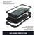 iPhone 12 / 12 Pro R-JUST Shockproof Water-resistant Dust-proof Metal + Silicone Protective Case with Holder - Black