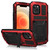 iPhone 12 mini R-JUST Shockproof Water Resistant Dust-proof Metal + Silicone Protective Case with Holder - Red iPhone 12 mini R-JUST Shockproof Water Resistant Dust-proof Metal + Silicone Protective Case with Holder - Red