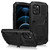 iPhone 12 Pro Max R-JUST Shockproof Water Resistant Dust-proof Metal + Silicone Protective Case with Holder - Black