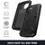 iPhone 13 mini R-JUST Shockproof Water Resistant Dust-proof Metal + Silicone Protective Case with Holder - Black