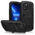 iPhone 13 Pro R-JUST Shockproof Water Resistant Dust-proof Metal + Silicone Protective Case with Holder - Black