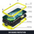 iPhone 13 Pro R-JUST Sliding Camera Shockproof Life Water Resistant Dust-proof Metal + Silicone Protective Case with Holder - Yellow