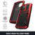 iPhone 13 R-JUST Shockproof Water Resistant Dust-proof Metal + Silicone Protective Case with Holder - Red