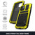 iPhone 13 R-JUST Shockproof Water-resistant Dust-proof Metal + Silicone Protective Case with Holder - Yellow