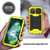 iPhone 13 R-JUST Sliding Camera Shockproof Life Water Resistant Dust-proof Metal + Silicone Protective Case with Holder - Yellow iPhone 13 R-JUST Sliding Camera Shockproof Life Water Resistant Dust-proof Metal + Silicone Protective Case with Holder - Yellow