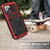 iPhone 14 Pro Max R-JUST Shockproof Water Resistant Dust-proof Case with Holder - Red