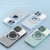 iPhone 14 Pro Max R-JUST Square Round Mirror PC+TPU Phone Case - Green