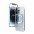 iPhone 14 Pro R-JUST Square Round Mirror PC+TPU Phone Case - Blue