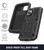 iPhone 14 R-JUST Shockproof Water Resistant Dust-proof Case with Holder - Black