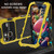 iPhone 15 Plus R-JUST Metal + Silicone + Tempered Glass Life Water-resistant Phone Case with Holder - Yellow