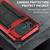 iPhone 15 Plus R-JUST Sliding Camera IP54 Life Water-resistant Holder Phone Case - Red