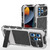 iPhone 15 Pro Max R-JUST Metal + Silicone + Tempered Glass Life Water-resistant Phone Case with Holder - Silver