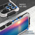 iPhone 15 Pro Max R-JUST Metal + Silicone + Tempered Glass Life Water-resistant Phone Case with Holder - Silver