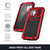 iPhone 15 Pro Max R-JUST Shockproof Life Water Resistant Dust-proof Metal + Silicone Phone Case with Holder - Red