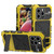 iPhone 15 Pro R-JUST Metal + Silicone + Tempered Glass Life Water-resistant Phone Case with Holder - Yellow