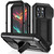 iPhone 15 Pro R-JUST Sliding Camera IP54 Life Water-resistant Holder Phone Case - Black