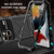 iPhone 15 R-JUST Metal + Silicone + Tempered Glass Life Water Resistant Phone Case with Holder - Black