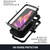 iPhone 15 R-JUST Shockproof Life Water Resistant Dust-proof Metal + Silicone Phone Case with Holder - Black