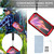 iPhone 15 R-JUST Shockproof Life Water Resistant Dust-proof Metal + Silicone Phone Case with Holder - Red