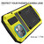 iPhone 15 R-JUST Shockproof Life Water Resistant Dust-proof Metal + Silicone Phone Case with Holder - Yellow