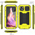 iPhone 15 R-JUST Sliding Camera IP54 Life Water Resistant Holder Phone Case - Yellow iPhone 15 R-JUST Sliding Camera IP54 Life Water Resistant Holder Phone Case - Yellow