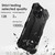iPhone 16 Pro R-JUST RJ-17 Shockproof Armor Hollow Metal Phone Case - Black