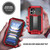 iPhone 16 R-JUST Sliding Camera IP54 Life Water Resistant Holder Phone Case - Red