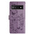 Google Pixel 9a Butterflies and Flowers Leather Phone Case - Purple