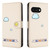 Google Pixel 9a Cartoon Cats Leather Phone Case - Beige White Google Pixel 9a Cartoon Cats Leather Phone Case - Beige White