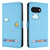 Google Pixel 9a Cartoon Cats Leather Phone Case - Blue Google Pixel 9a Cartoon Cats Leather Phone Case - Blue